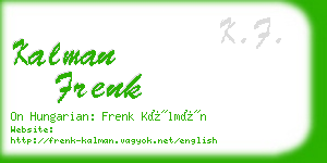 kalman frenk business card